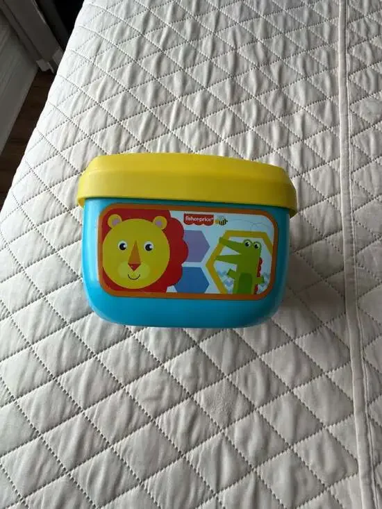 Fisher-Price Baby's First Blocks Shape Sorter Bucket Missing a yellow shape