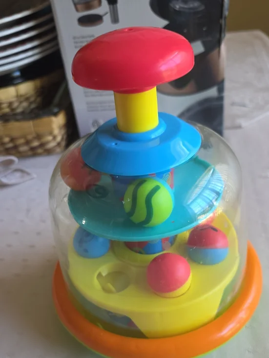Bright Push Pop Ball Drop Toy - Red, Blue, Yellow