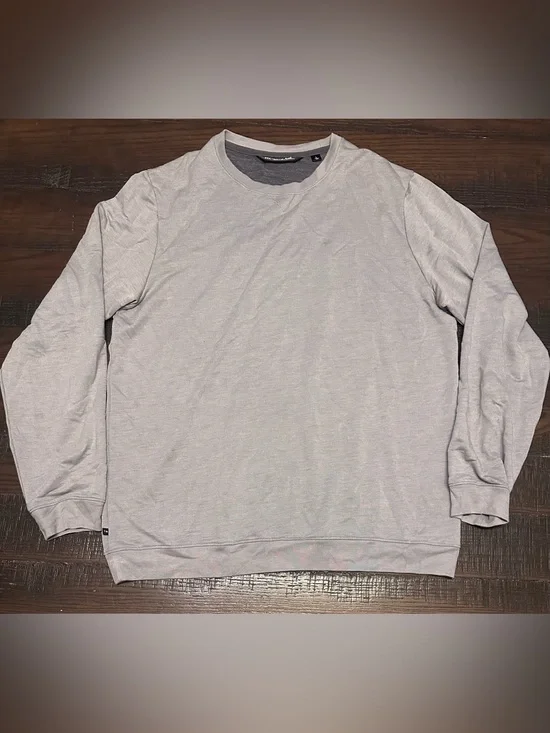 Travis Mathew Crew Neck Gray Long Sleeve Size Large