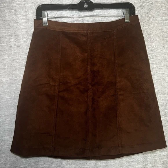 Banana Republic Suede Rich Brown Preppy Academia Mini Skirt Size 6