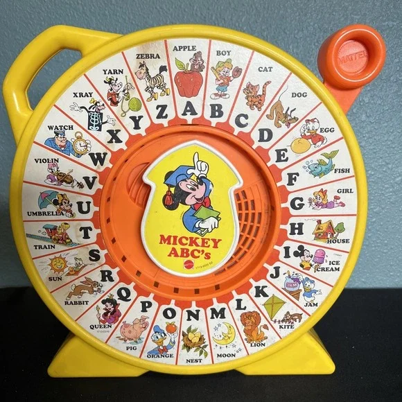 Vintage 1989 Mattel Disney See 'N‎ Say Mickey Mouse ABC's Learning Toy Works!