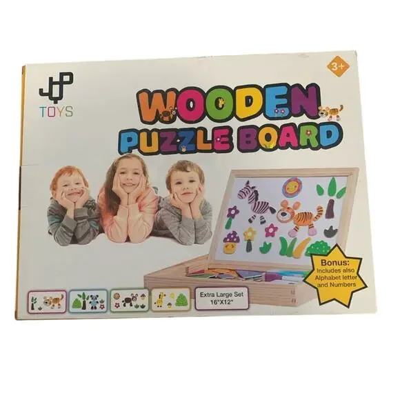 NEW IN SEALED BOX JQP WOODEN MAGNETIC PUZZLE BOARD XL 151 PCS