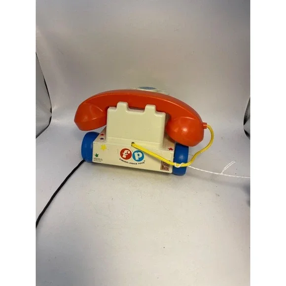 2009Fisher Price Chatter Telephone Toy Rotary Clicking Phone Moving Eyes Classic