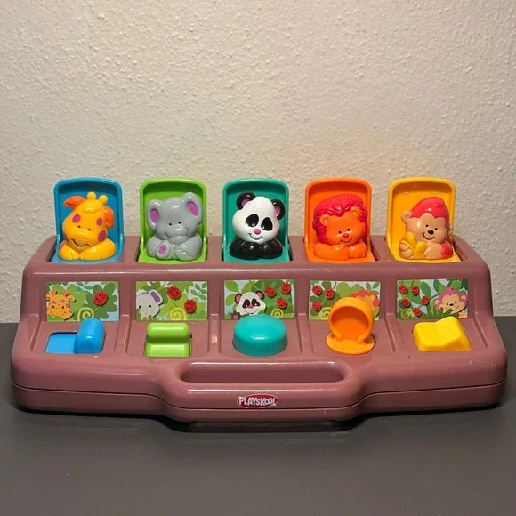 Playskool Busy Poppin Pals Kids OS‎ Purple Excellent Vintage 1995 Toy 06205