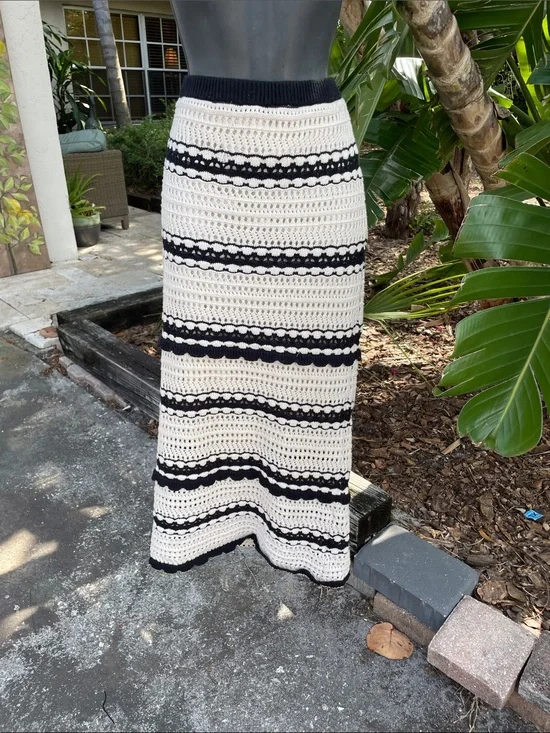 simply, Jules striped crochet skirt