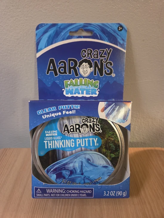Crazy Aaron's Falling Water Liquid Glass Thinking Putty 3.2 oz NEW Clear Sensory