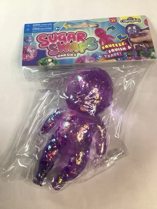 Orb Curiosities Sugar Swaps Squishy Squeeze Toy Purple Viral Glitter Baby