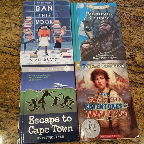 Set of 4 Kids Books Two Hardbound and Two Softbound