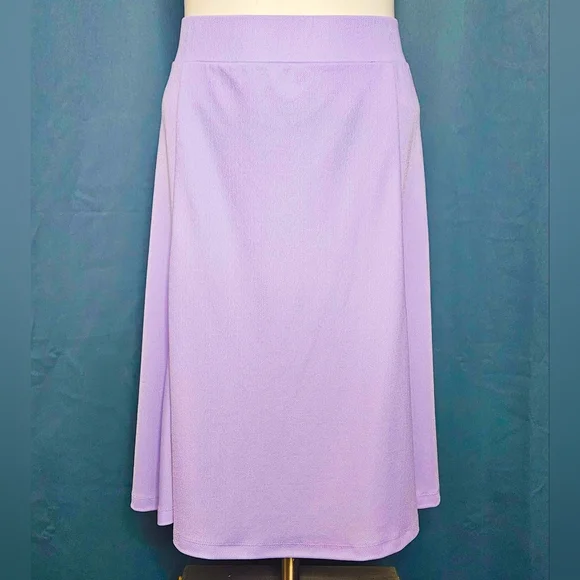 Isaac Mizrahi LIVE! Lavender A-Line  Career Skirt Stretch Ponte‎ Knit Size L