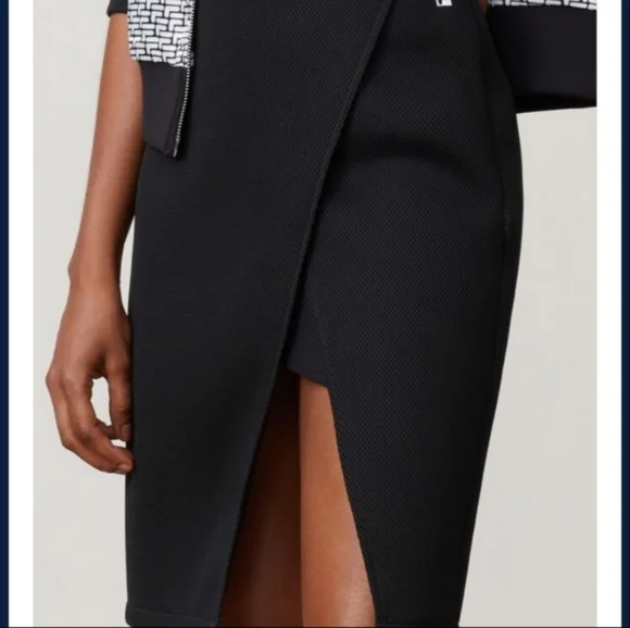 FILA Milano High Slit Pencil Skirt Large US Large Black