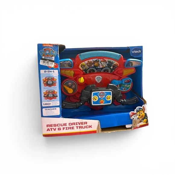 VTech PAW Patrol Rescue Driver Kids OS Red New 2-in-1 ATV Fire Truck Toy