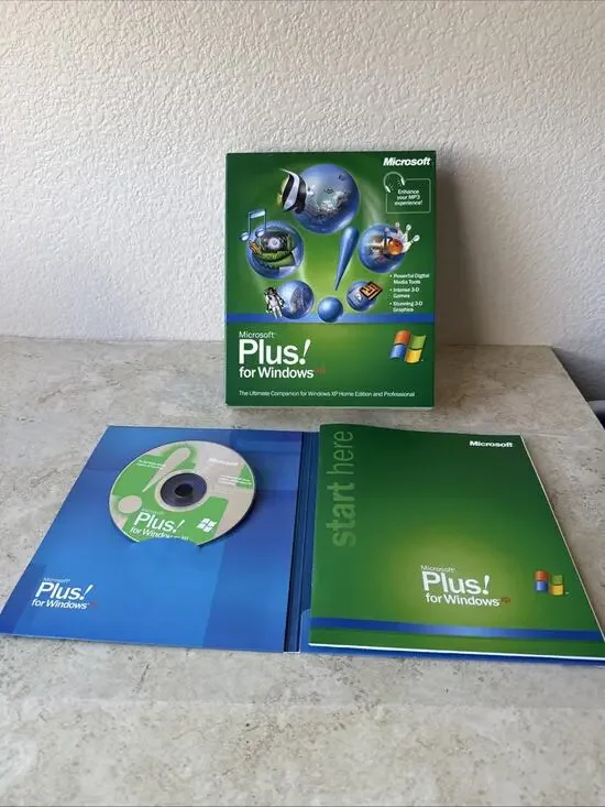 Microsoft Plus! for Windows XP Set With CD & Manual [COMPLETE]