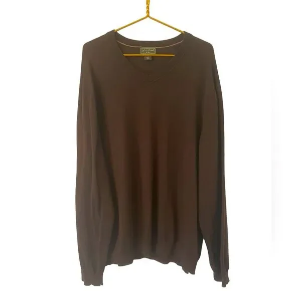 Eddie Bauer Brown Cotton/Cashmere Men’s Tall XXL‎ Sweater