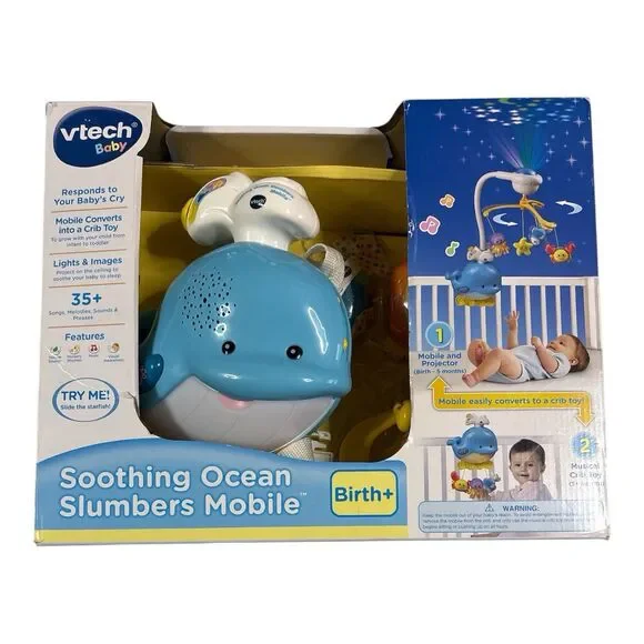Vtech Soothing Ocean Slumbers Mobile Crib Toy Infant Nursery Missing One Animal