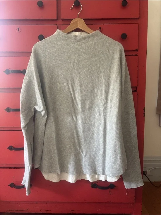 perfectwhitetee Light Gray Cozy Textured Sweatshirt