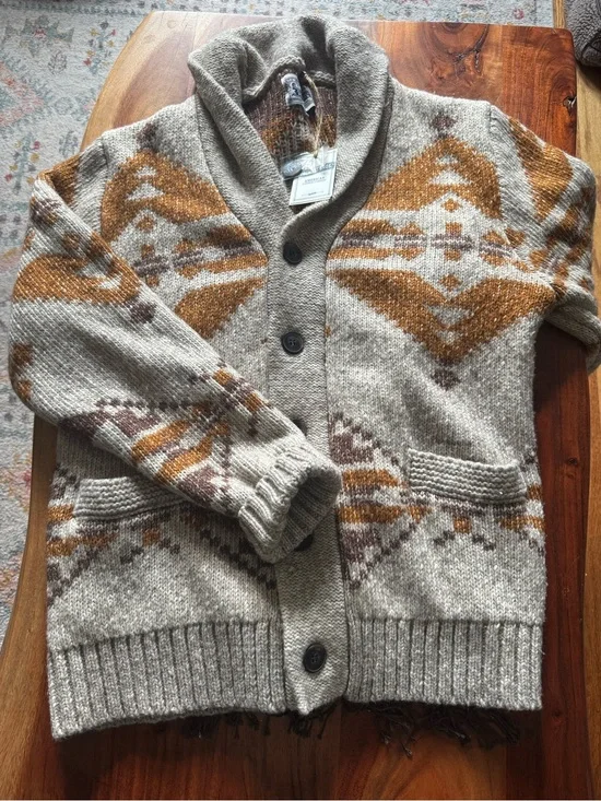 Schott Bros. Southwestern Shawl Collar Cardigan Sweater NWT Large