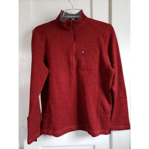 Woolrich 1/4 Zip Pullover Sweater Men's M Red Long‎ Sleeve