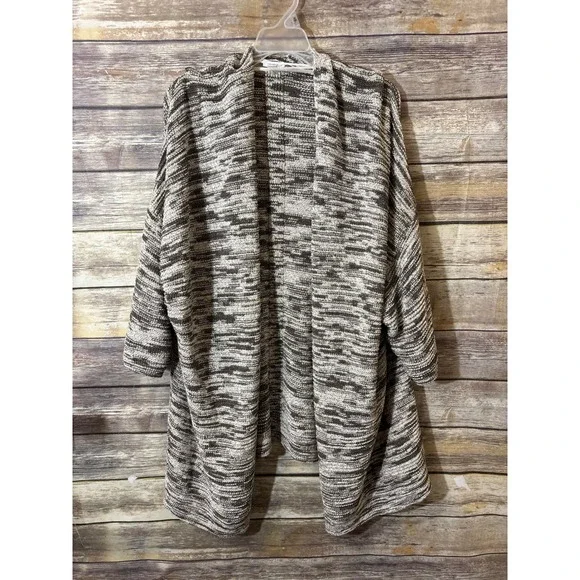 J.Jill Pure Jill Marled Knit Open Front Cardigan Sweater 3X Plus Shale Cream‎