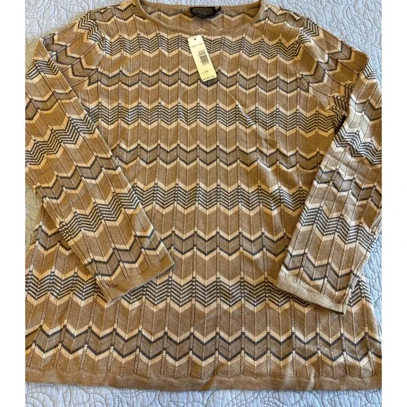 Pendleton Petite Large NWT Merino Wool Sweater Tunic Shirt Top