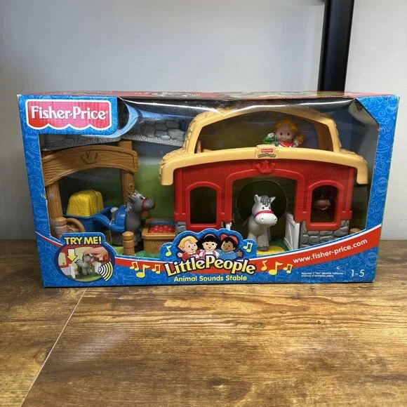 Vintage Fisher‎ Price Little People Animal Sounds Stable Tractor Set 2003