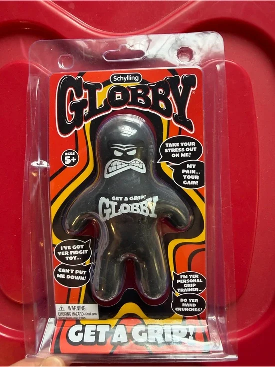 New Schylling Globby Black Squishy Stress Relief Fidget Toy Get a Grip 5+