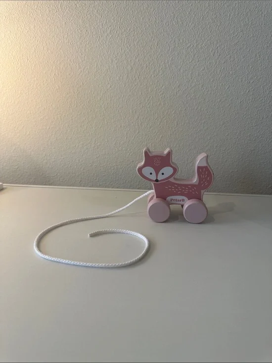 Pink Fox Pull Toy