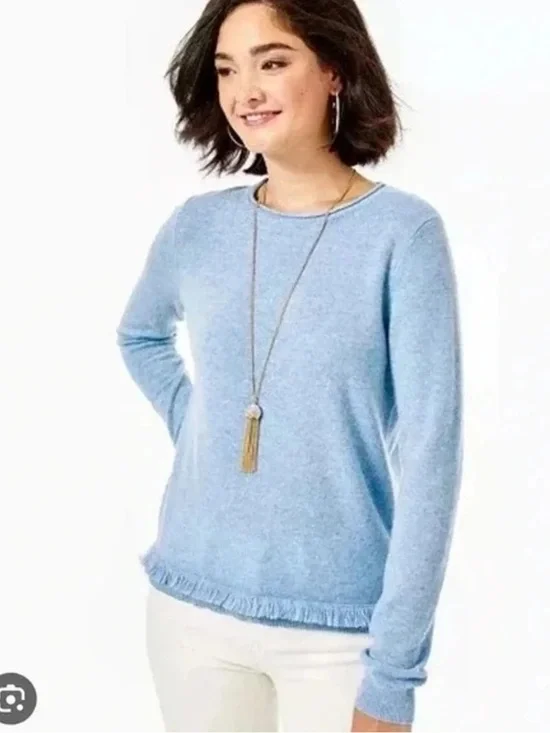 Lilly Pulitzer Heathered Oxford Blue Vista Cashmere Sweater size xs