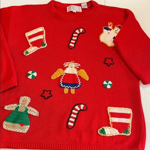 Novelli Red Christmas Sweater - m,‎ vintage