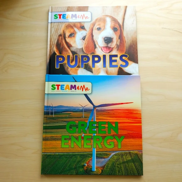 STEAM & Me Green Energy & Puppies Hardcover Picture Book Learning Bundle NEW