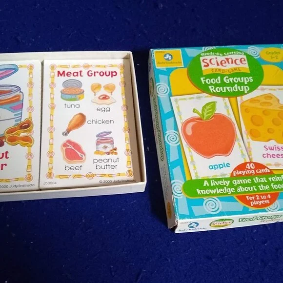 Flashcard Hands On Learning Science Card Game : Food Groups Roundup Cards