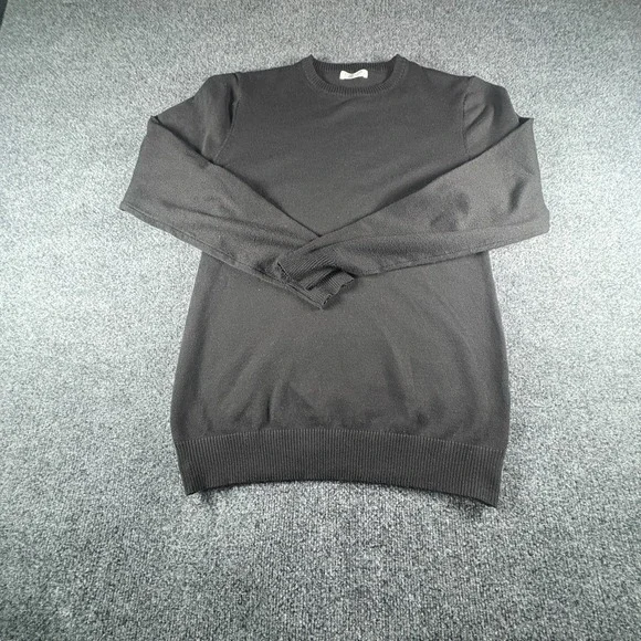 Coofandy‎ Sweater Mens Medium Black Long Sleeve Ribbed Knit Crew Neck Pullover