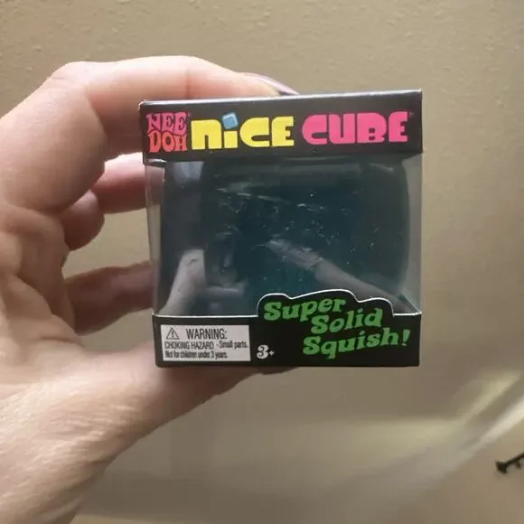 Needoh Nice Cube New In Box. Squishy Fun In Blue! Viral Squish Factory Sealed!!