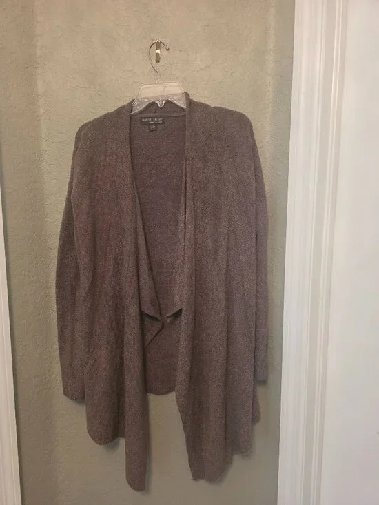 Barefoot Dreams Brown Bamboo Chic Lite Waterfall Cascade Open Front Cardigan S M