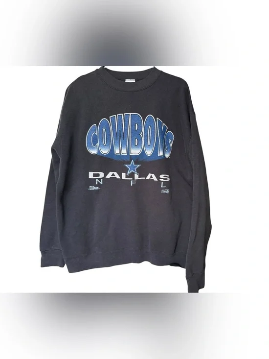 Vintage Salem Sportswear NFL Dallas Cowboys Black Sweatshirt Large
