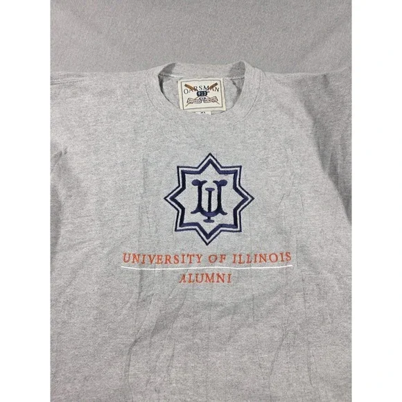 VTG University of Illinois Alumni Sweatshirt XL Pullover‎ 1/4 Zip DISTRESSED