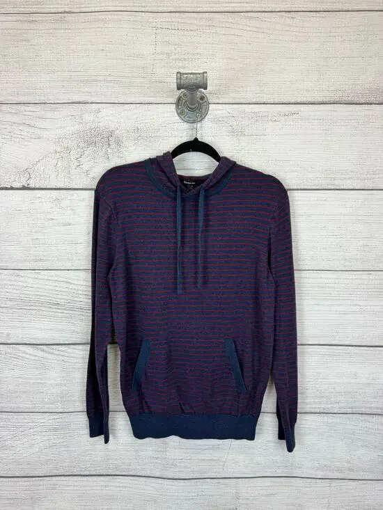 Hawker Rye Men's Navy & Red Stripe Knit Hooded Pullover Size Small