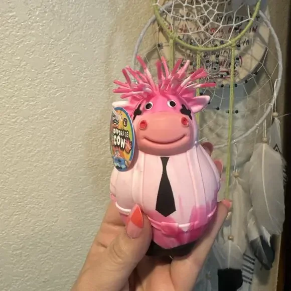 Irre-Squish-Ible Corporate Cow Viral Squishy Toy in Pink NEW w/Tag