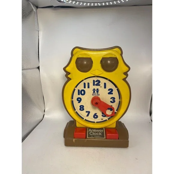 Vintage 1975 Tomy Answer Clock Owl Learning Homeschool Toy Works AB