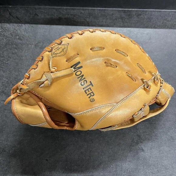 Vintage Reach Monster Catchers Mitt Mens 12 Brown Leather Top Grain Baseball