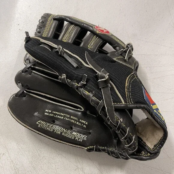 Vintage Mizuno Baseball Glove Mens 12 Black Leather Nylon Black Magic MB7000
