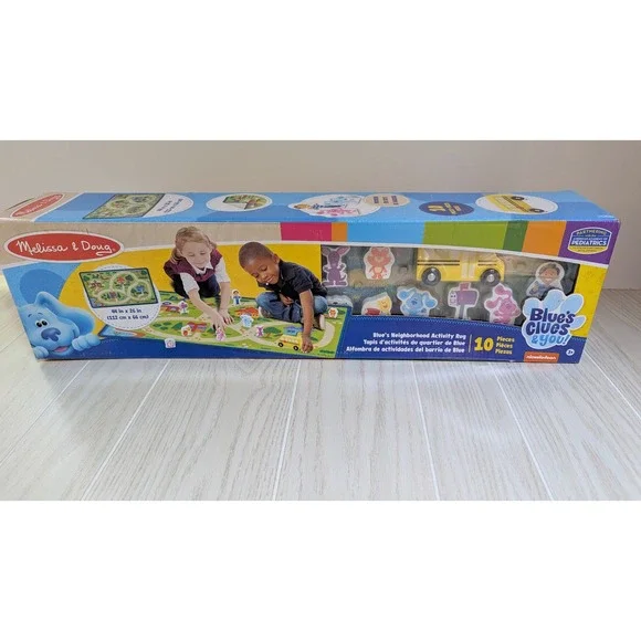 Melissa & Doug Blues Clues & You Neighborhood Activity Rug 44x26 Playset 10pc