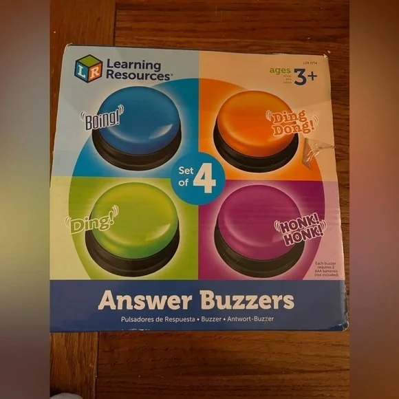 Learning Resources Answer Buzzers Set of 4 Assorted Colors Ages 3+ Pre-K