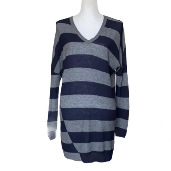 Vince for A Pea In The Pod Boyfriend Sweater gray navy stripe Maternity