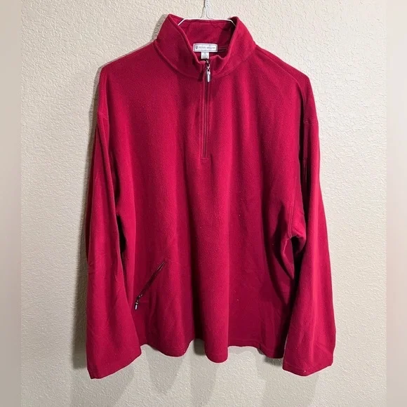 Peter Millar Men's Bold Red Zip-Up Sweater