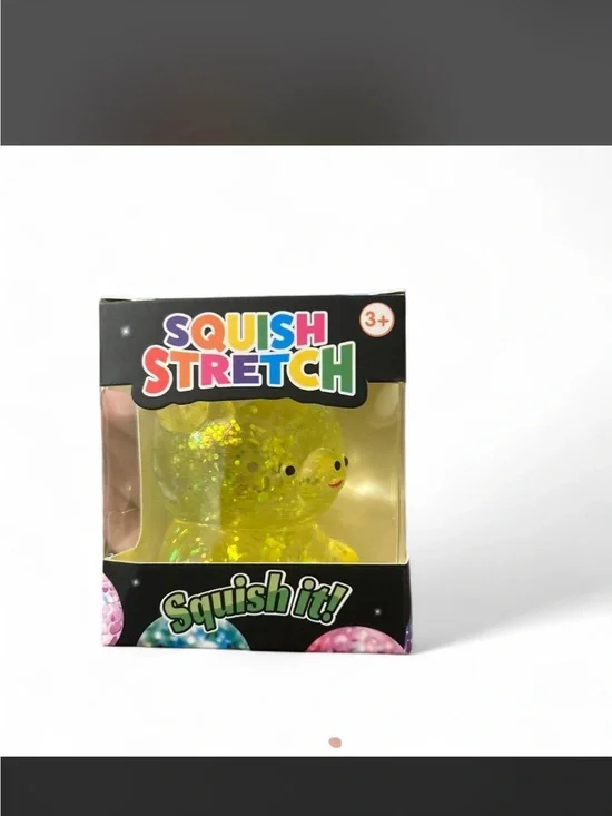 Squish Stretch Yellow Glitter Stretch Toy