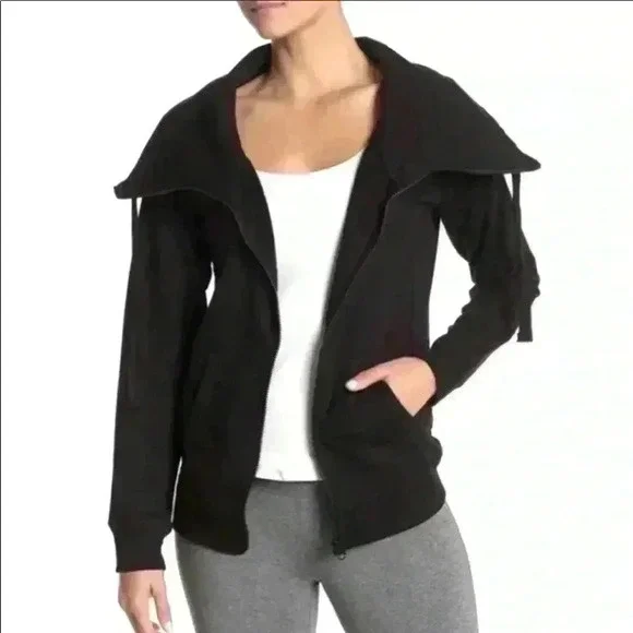 Z by Zella Full Effect Women's Black‎ Zip Activewear Casual Sweater Size L