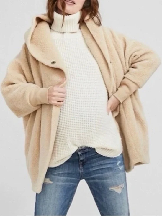 Hatch The Coco Sherpa One Size Cozy Hooded Wrap Cardigan