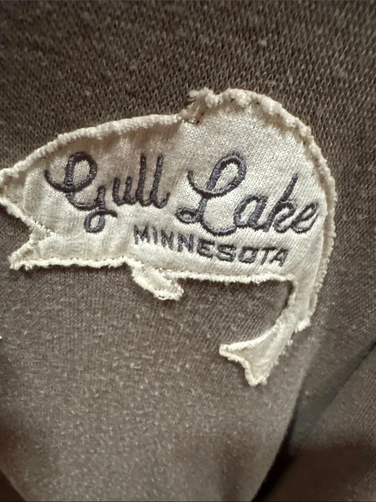 Gray Cozy Zip-Up Hoodie with Lake Patch