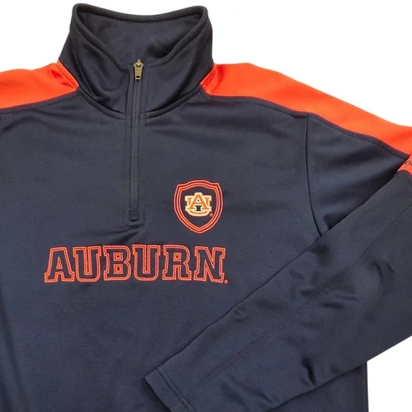 Columbia Auburn Tigers Omni-Shield‎ 1/4 Zip Pullover XM6104 Blue Mens Large
