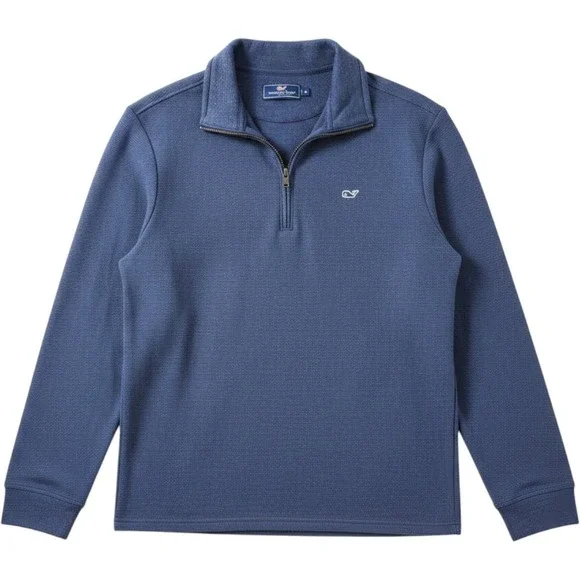 Vineyard‎ Vines Mens Blue Textured Quarter Zip Pullover Sweater Size M